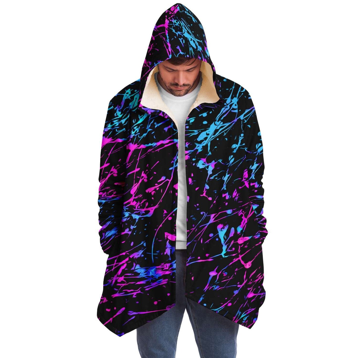 Splashed hooded cloak