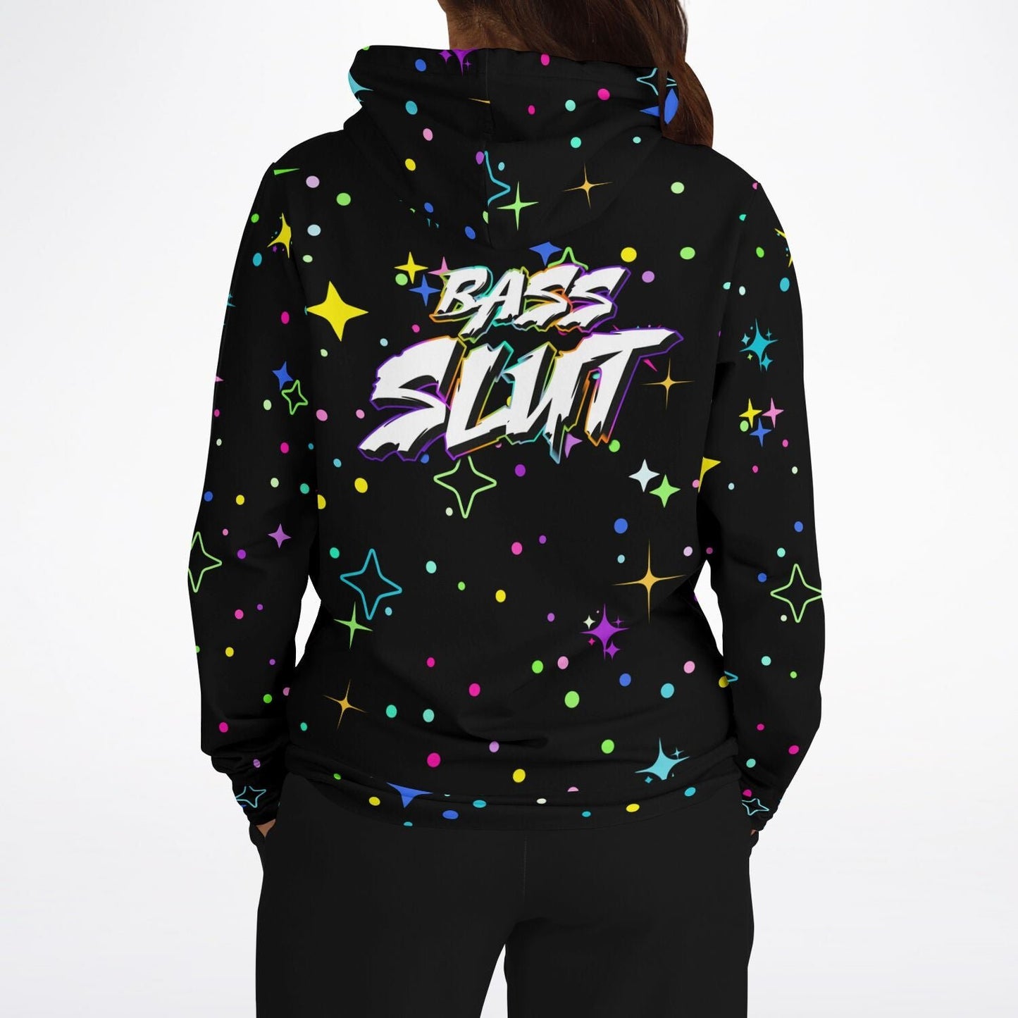 Bass slut all over print hoodie