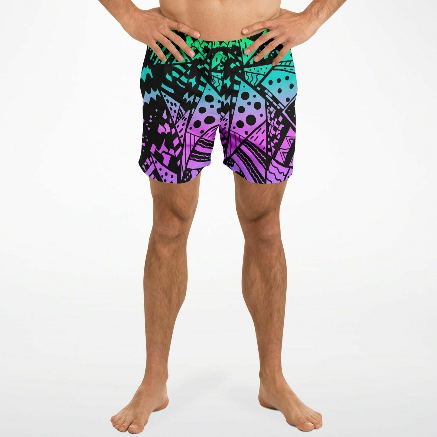 Colorful Abstract lines Swim Trunks