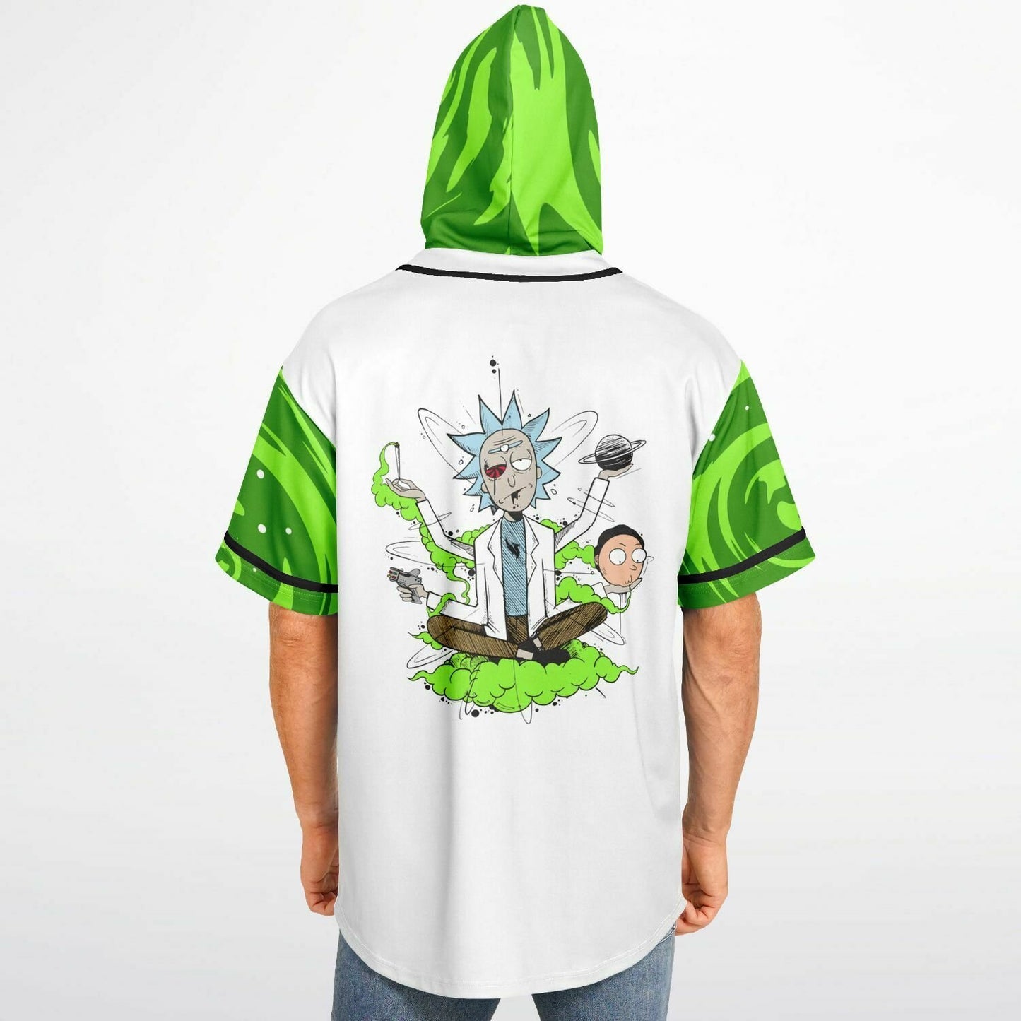 Rick and Morty hooded jersey shirt