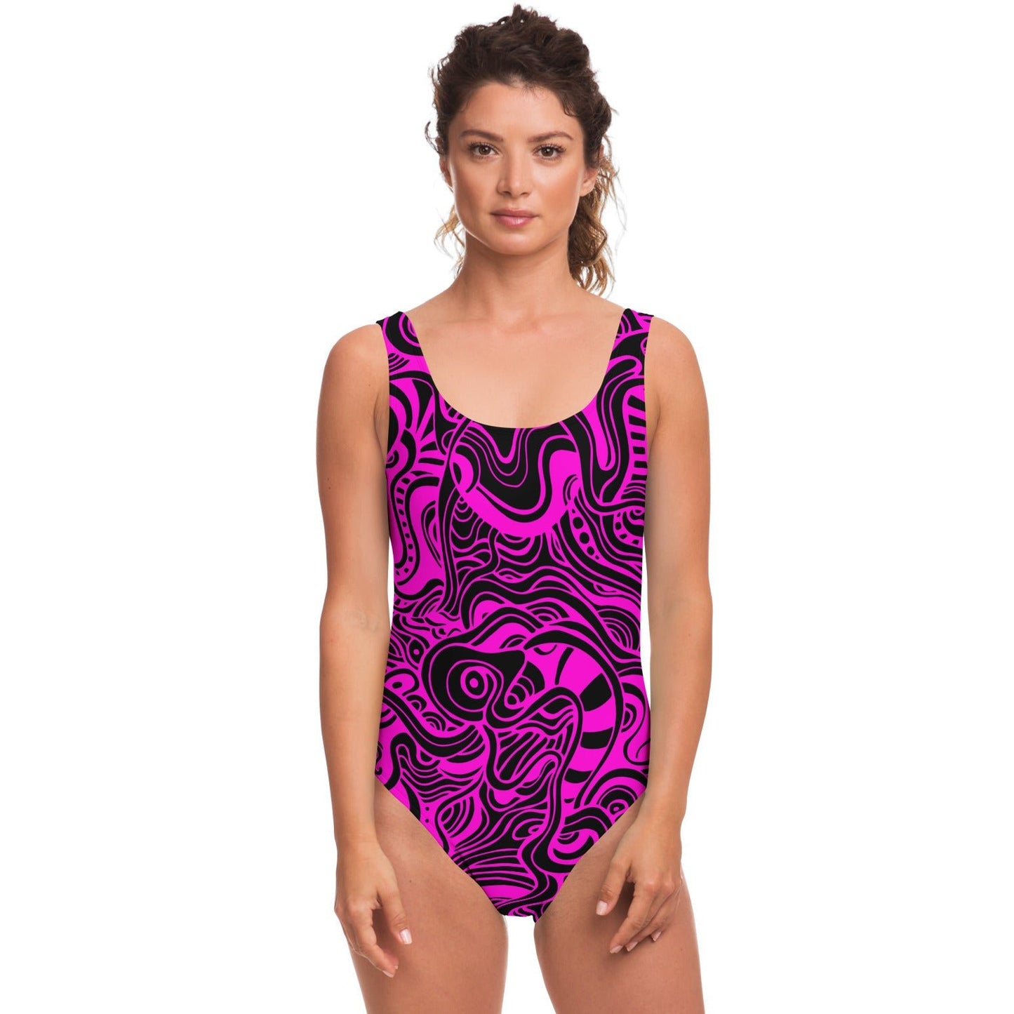 Pink trippy Doddle rave bodysuit