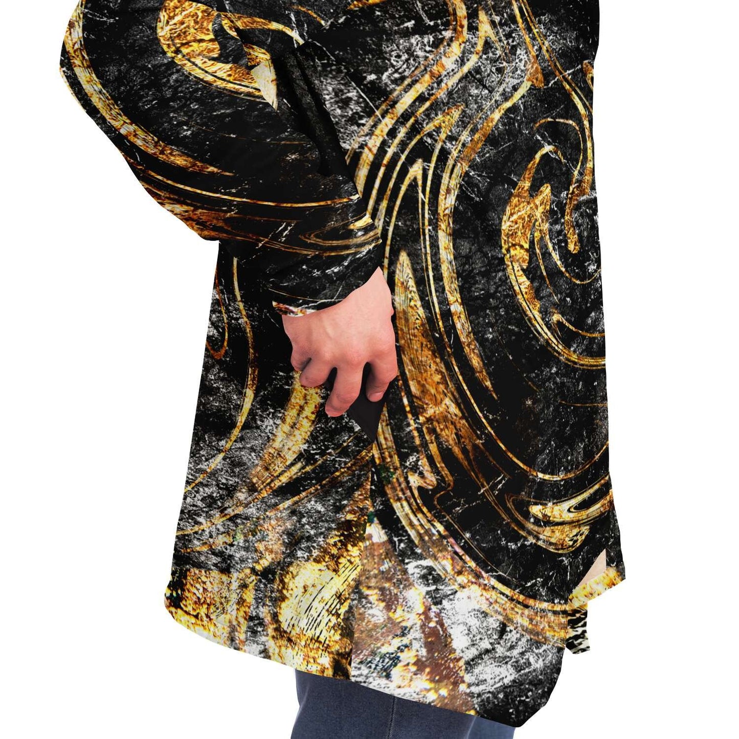 Marbled in gold hooded cloak