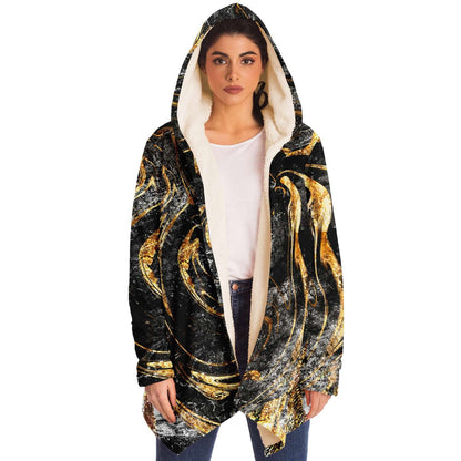 Marbled in gold hooded cloak