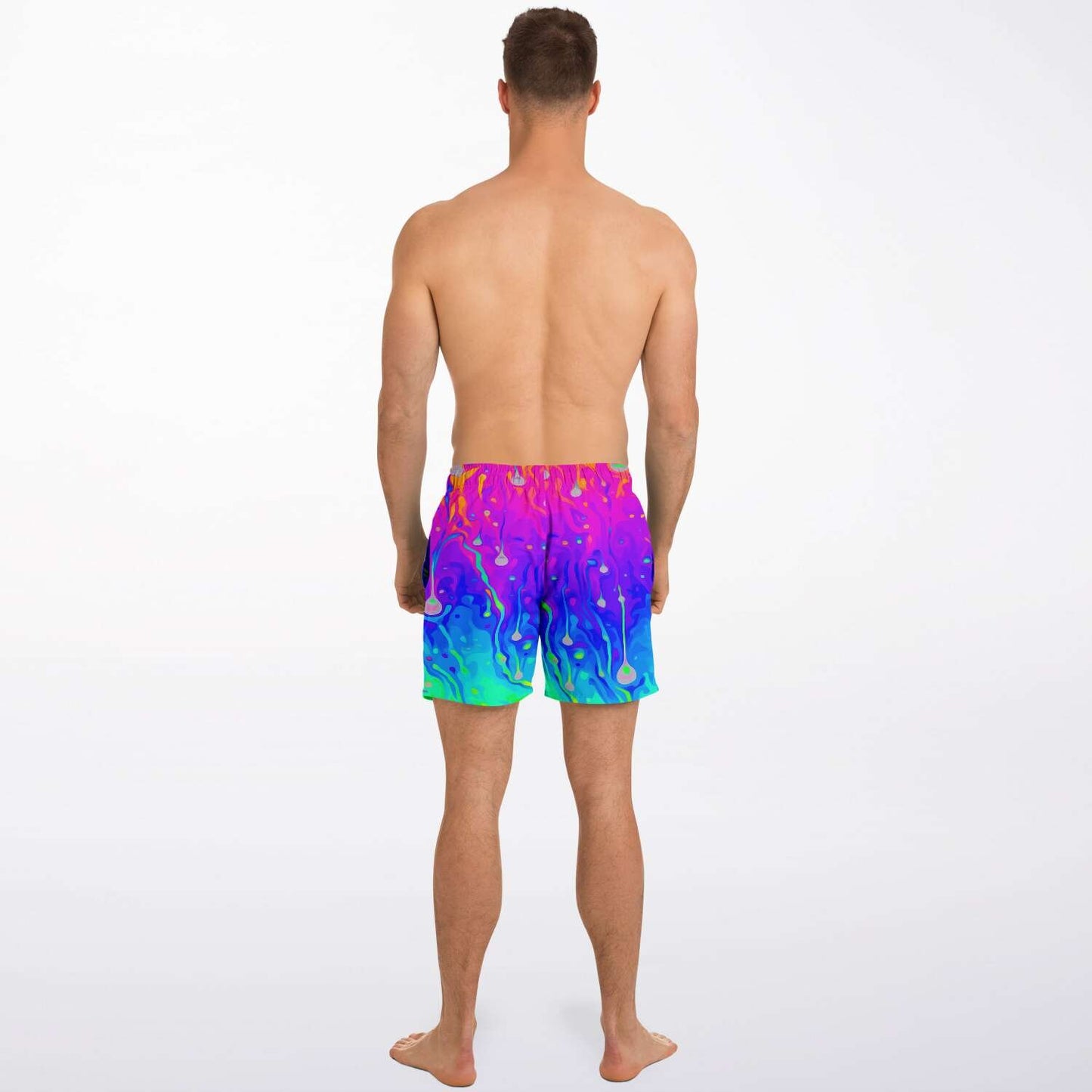 Rainbow acid trip swim trunks