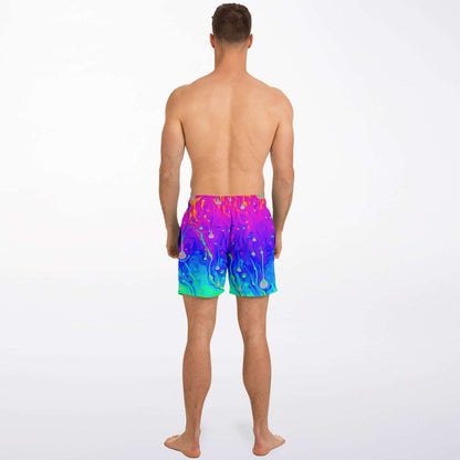 Rainbow acid trip swim trunks