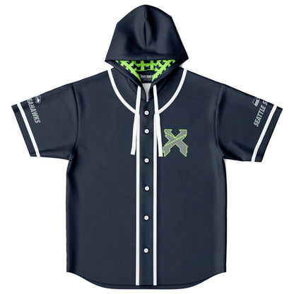 Sea x custom Hooded Baseball Jersey