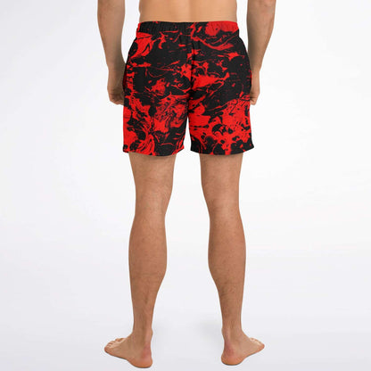 Trippy red swim trunks