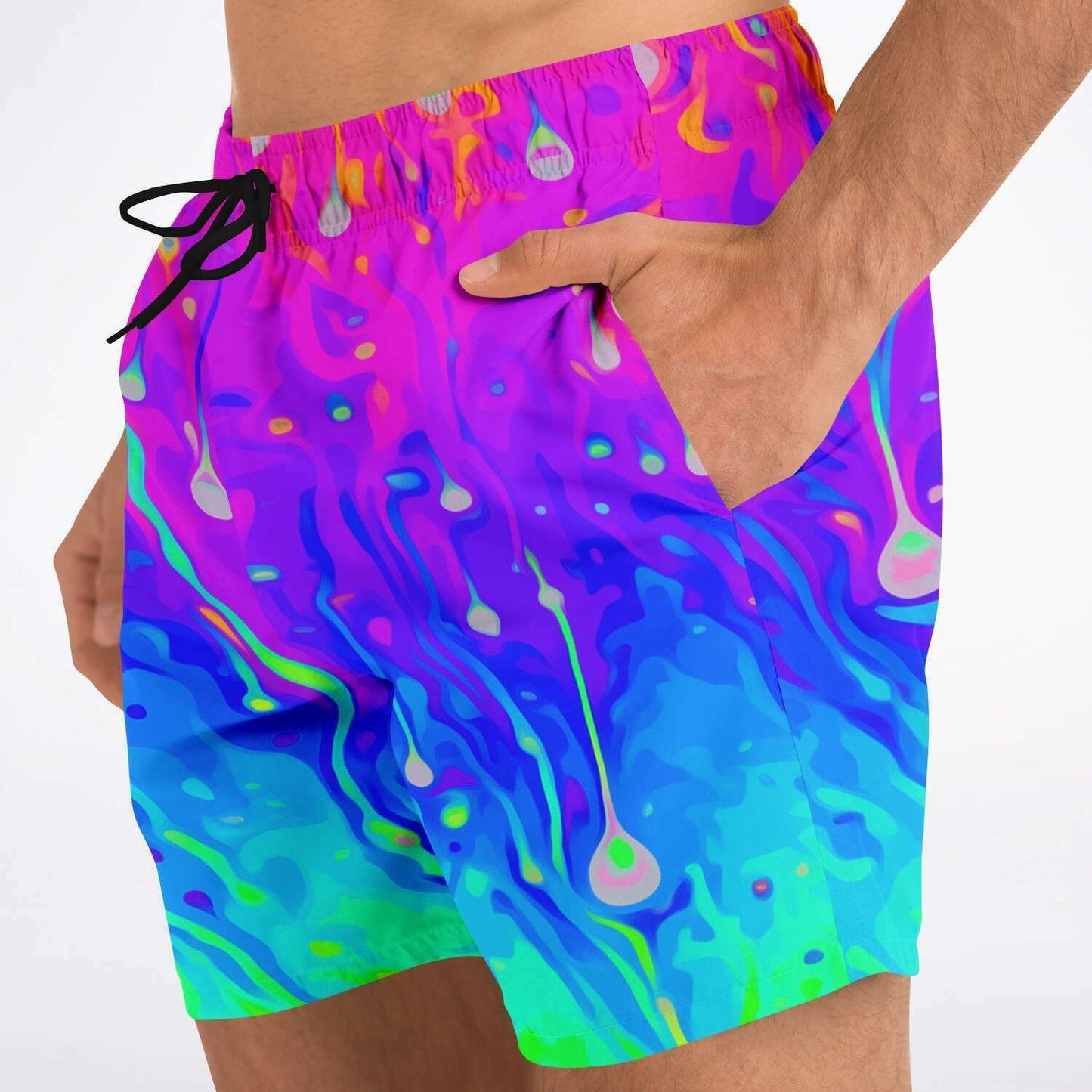 Rainbow acid trip swim trunks
