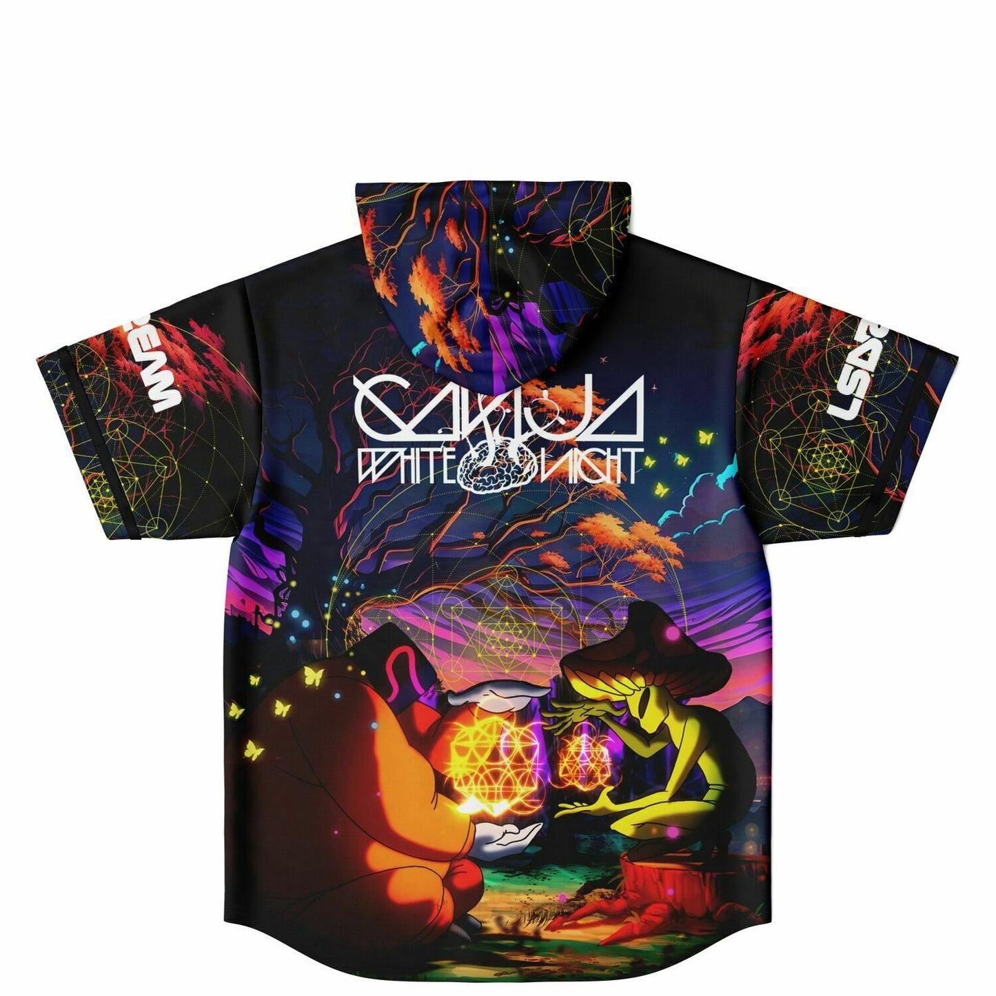 Badman Ganja white night jersey with Hood