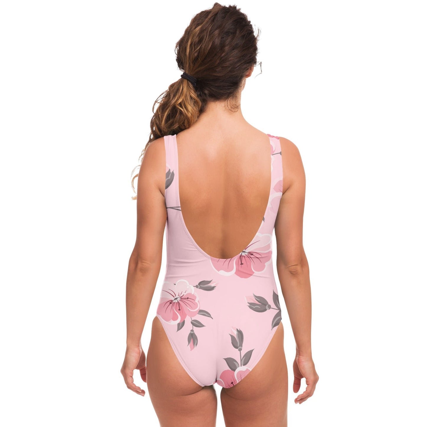 Pink flowers rave bodysuit