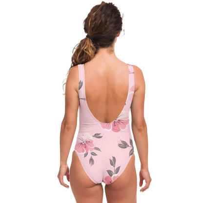 Pink flowers rave bodysuit