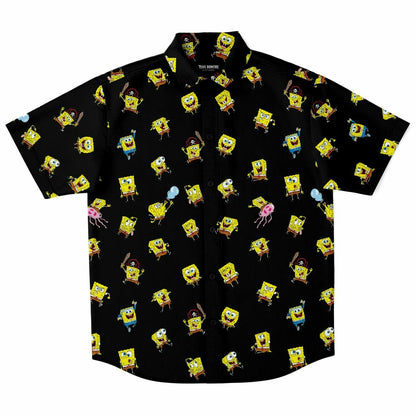 Spongebob Mood Short Sleeve Button Down Shirt