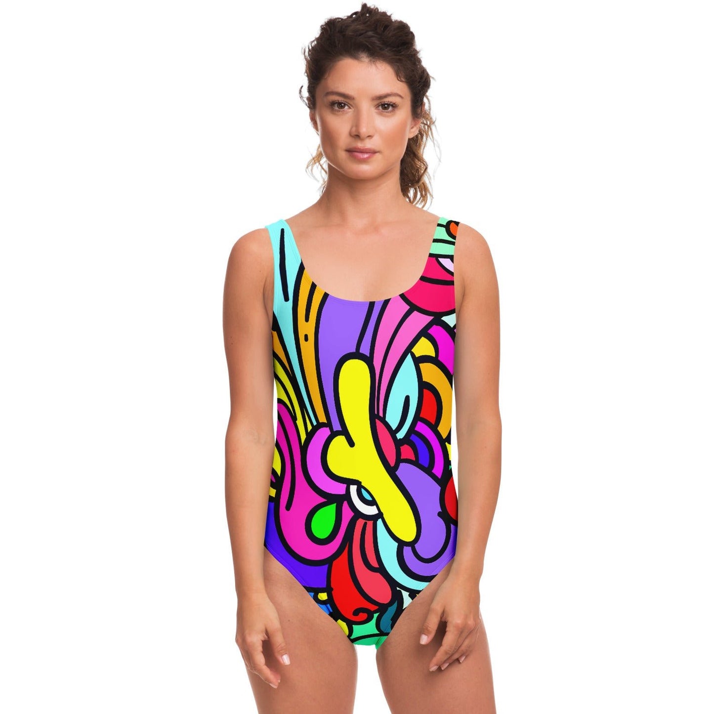 Trippy flowers rave bodysuit