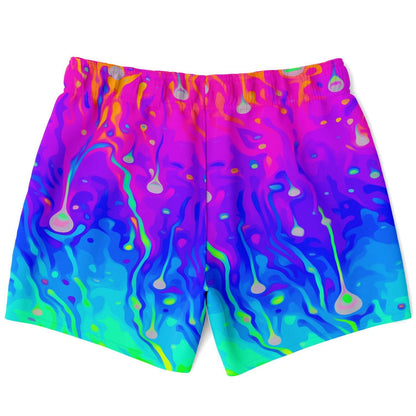 Rainbow acid trip swim trunks