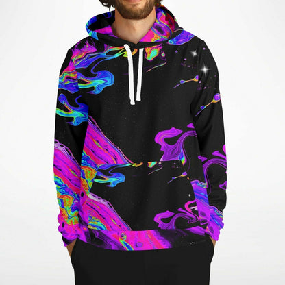 Trippy Oil silk all over print hoodie