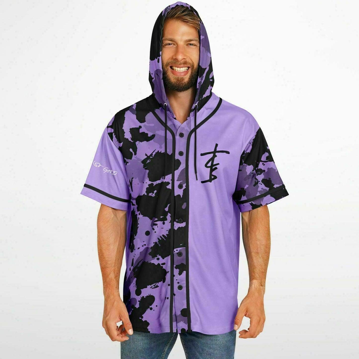Chain custom Hooded Baseball Jersey