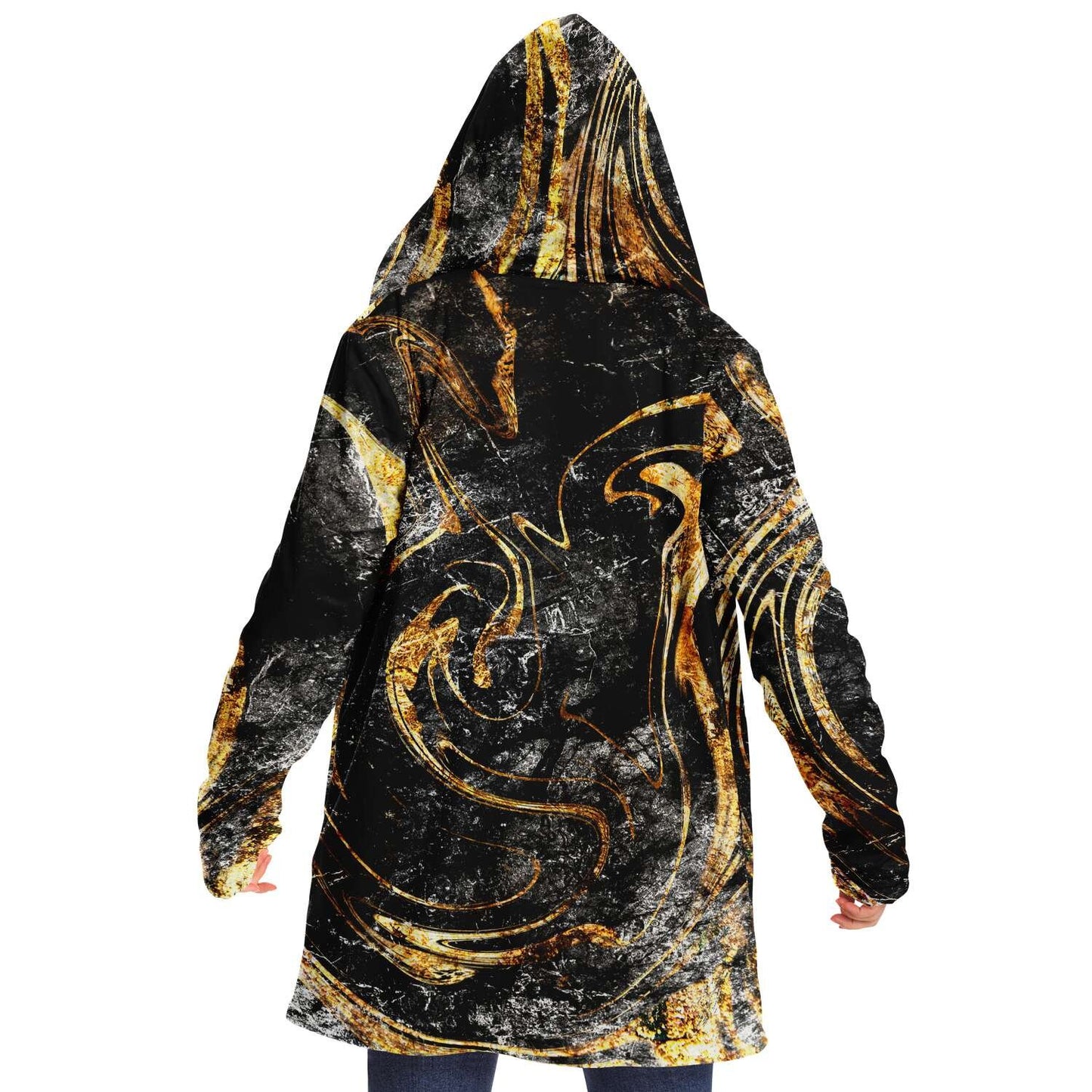 Marbled in gold hooded cloak