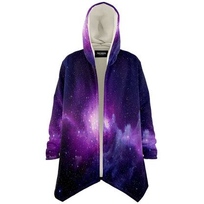 Purple galaxy hooded cloak