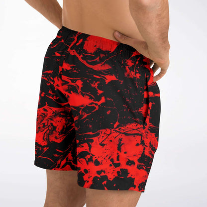Trippy red swim trunks