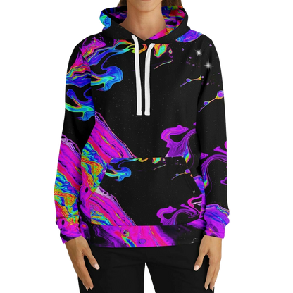 Trippy Oil silk all over print hoodie