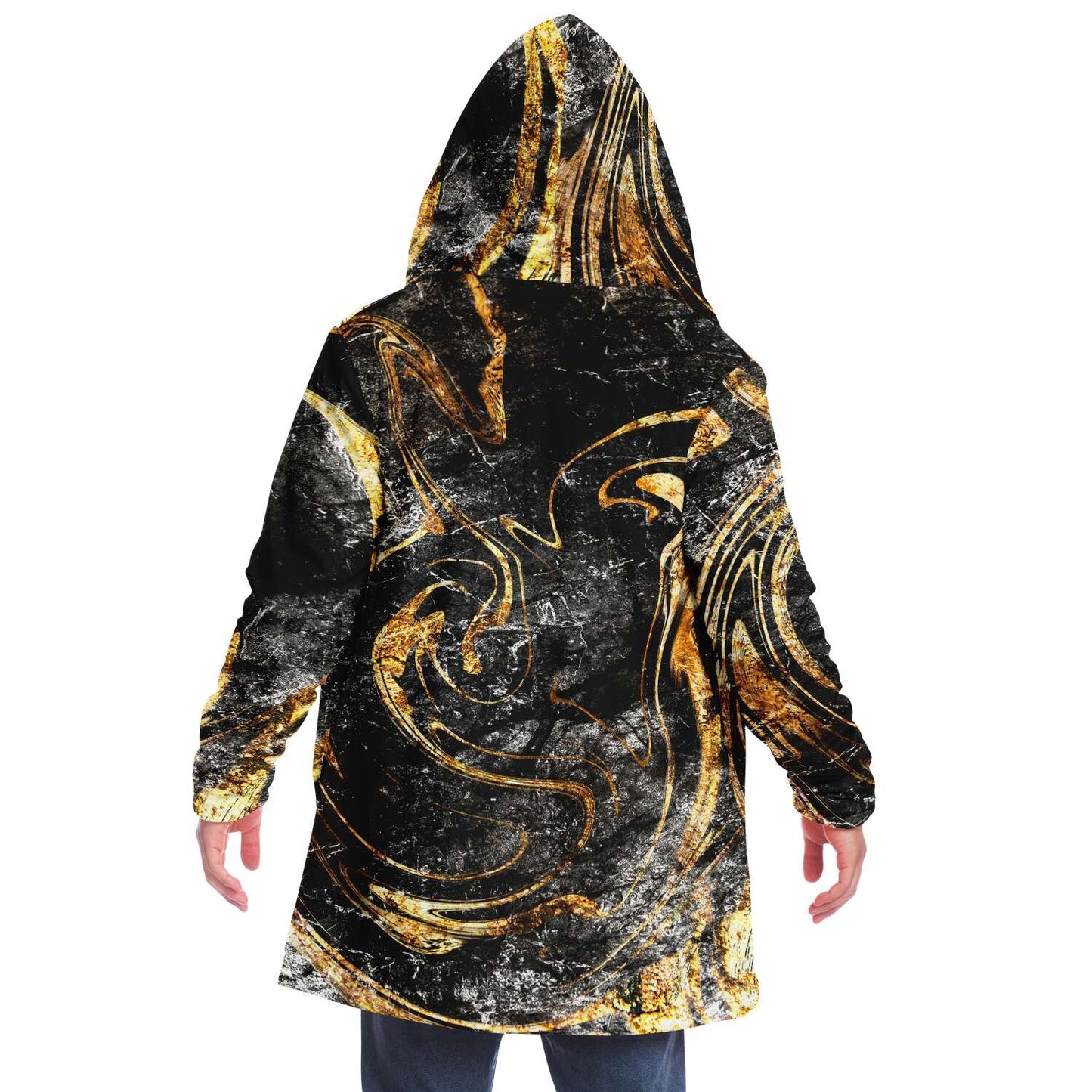 Marbled in gold hooded cloak