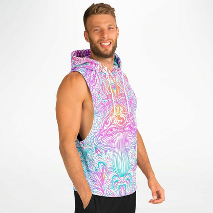 Active Mushroom Fashion Drop Armhole Hoodie
