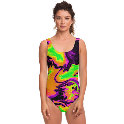 Oil silk rave bodysuit