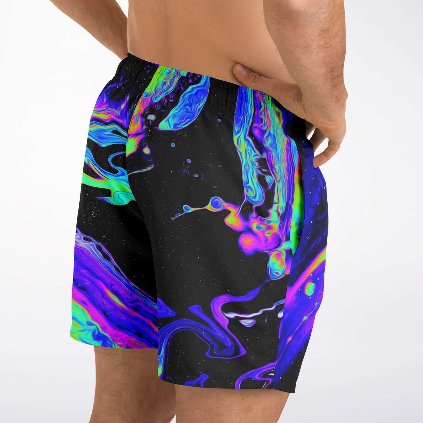 Oil silk swim trunks