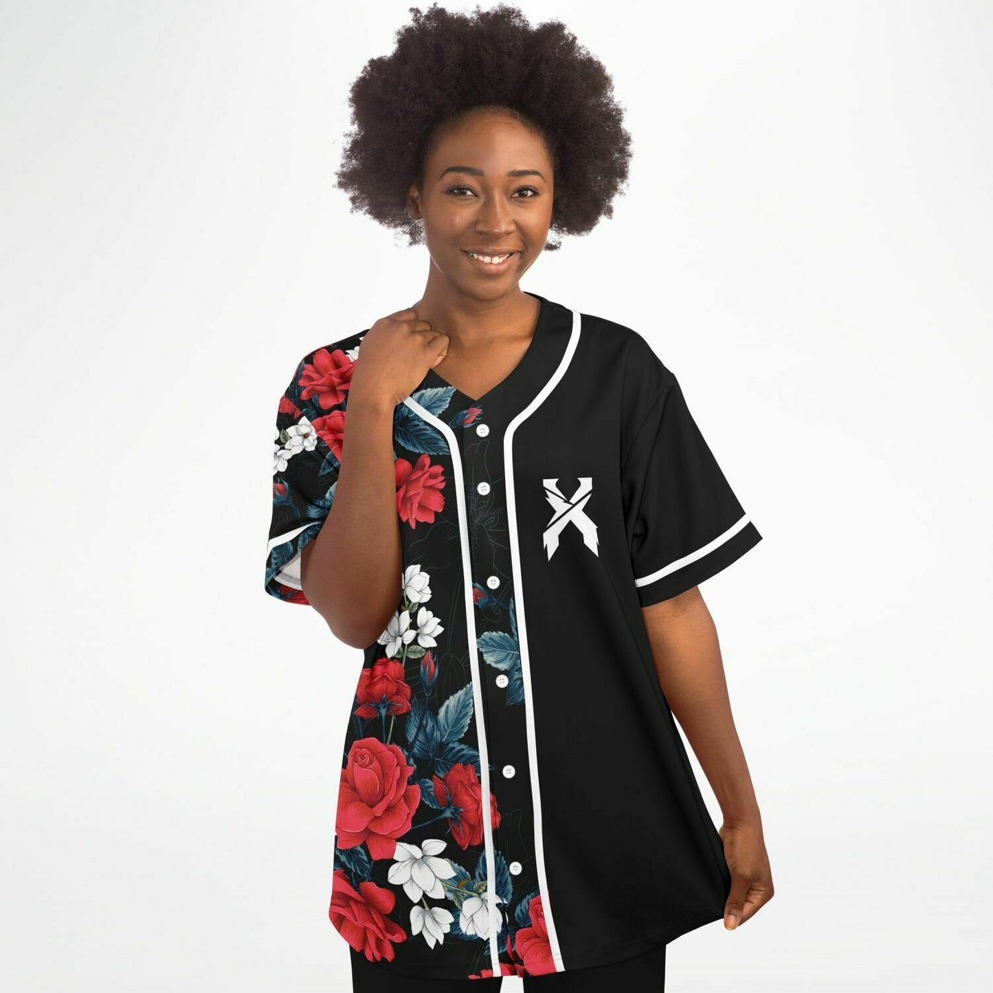 Joshua red flowers custom jersey