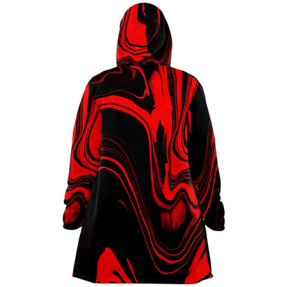 Red acid drip hooded cloak