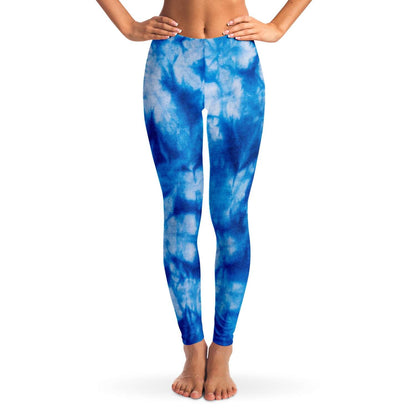 Blue and white tie dye Leggings