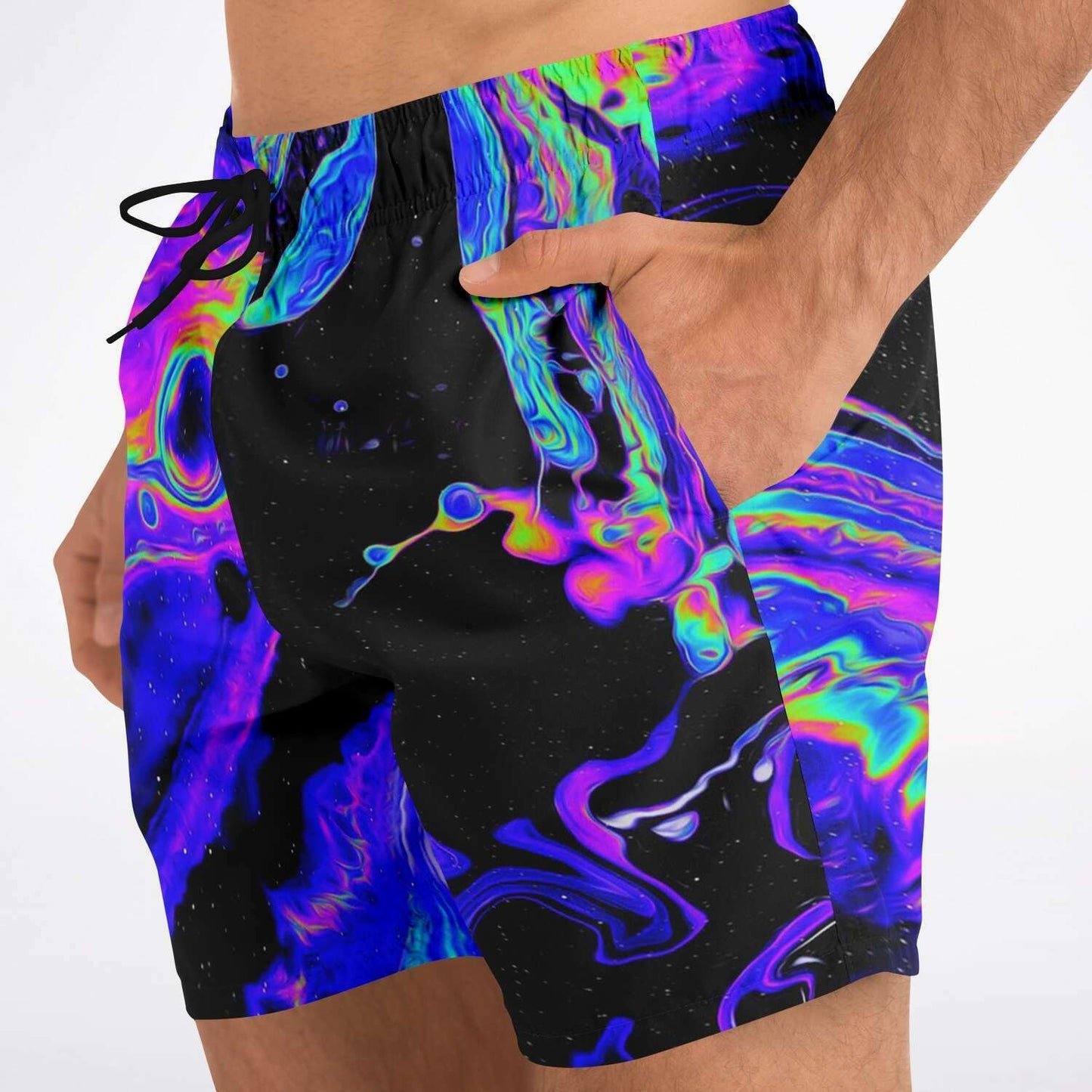 Oil silk swim trunks