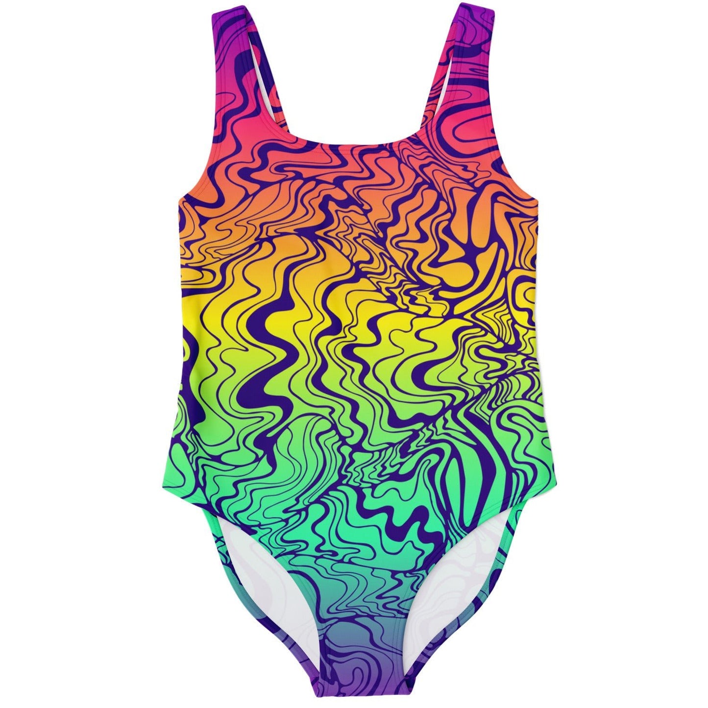 Trippy lines rave bodysuit