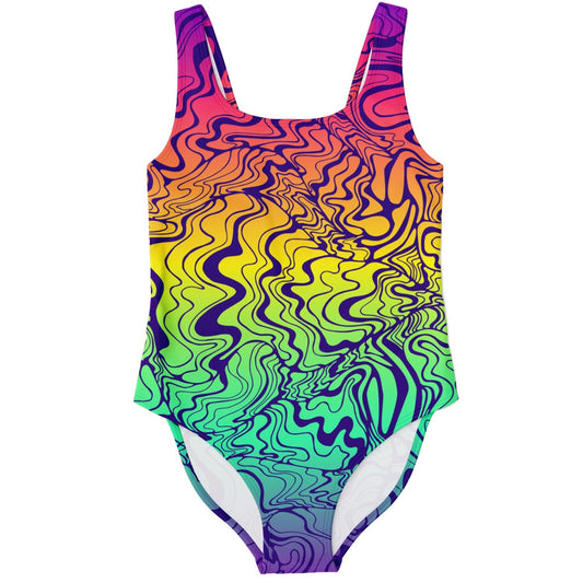 Trippy lines rave bodysuit
