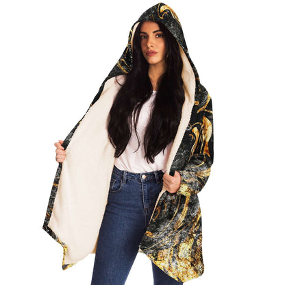 Marbled in gold hooded cloak