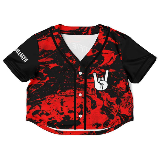 Certified headbanger crop top jersey