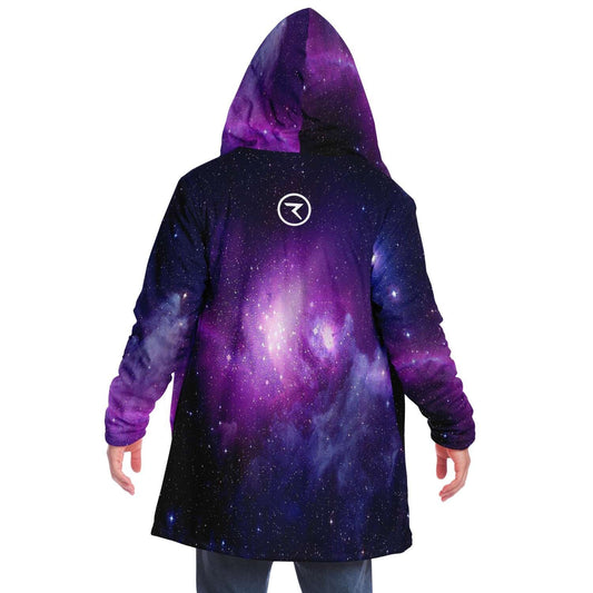 Purple galaxy hooded cloak
