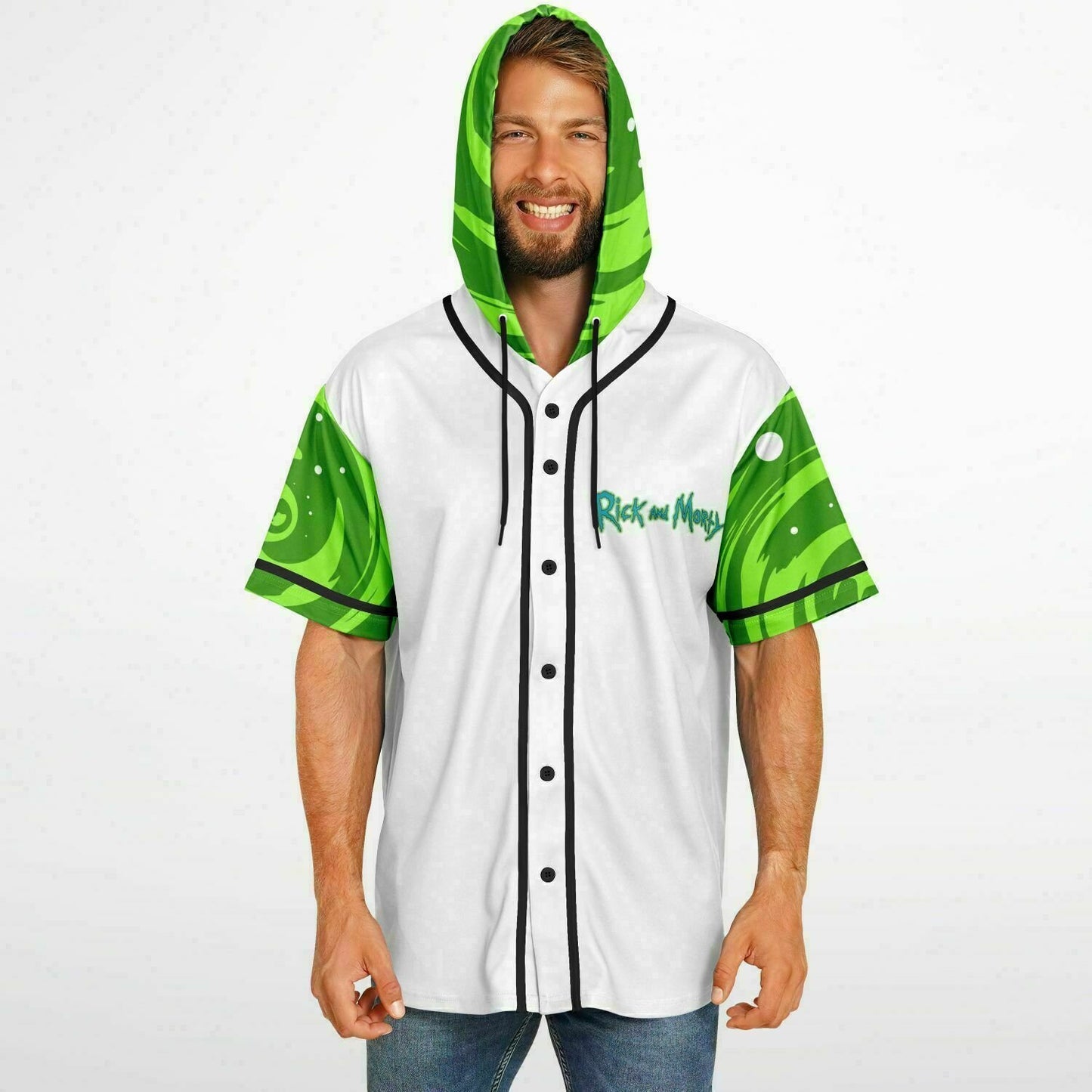 Rick and Morty hooded jersey shirt