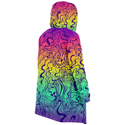 Rainbow psychedelic  lines hooded cloak