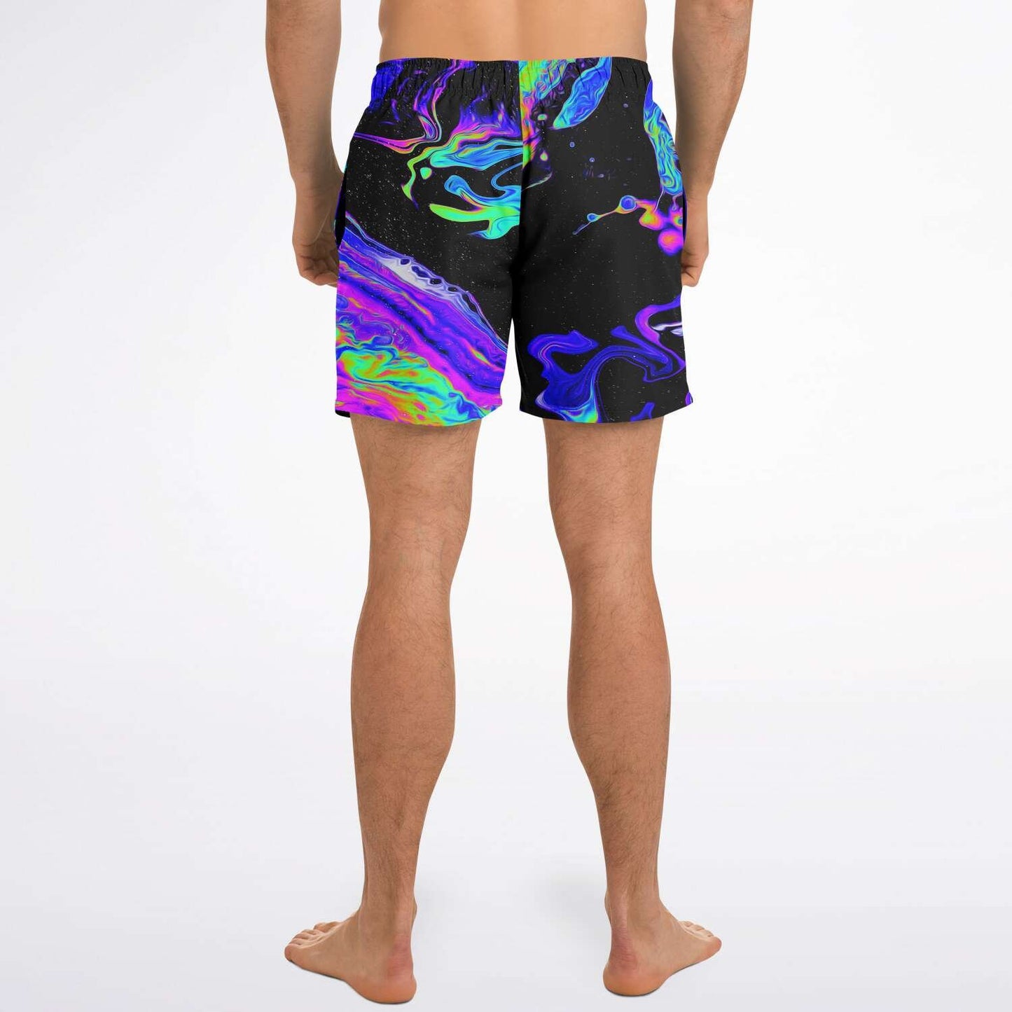Oil silk swim trunks