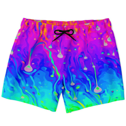 Rainbow acid trip swim trunks