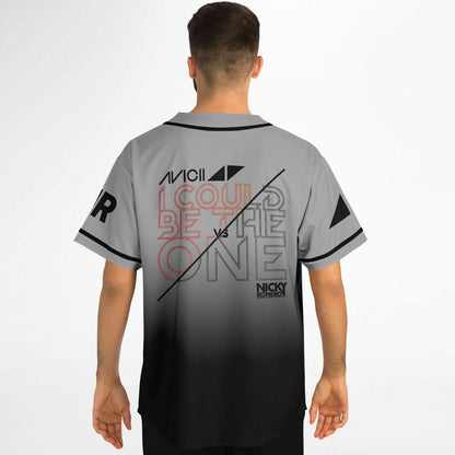 Edwin F Baseball Jersey (Gray and black)