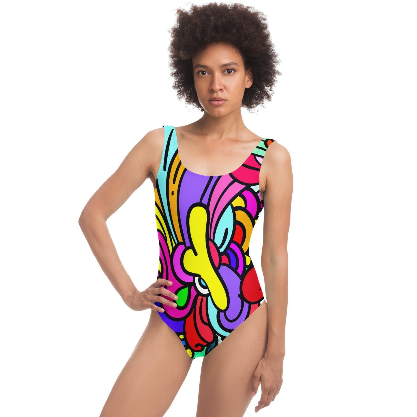 Trippy flowers rave bodysuit