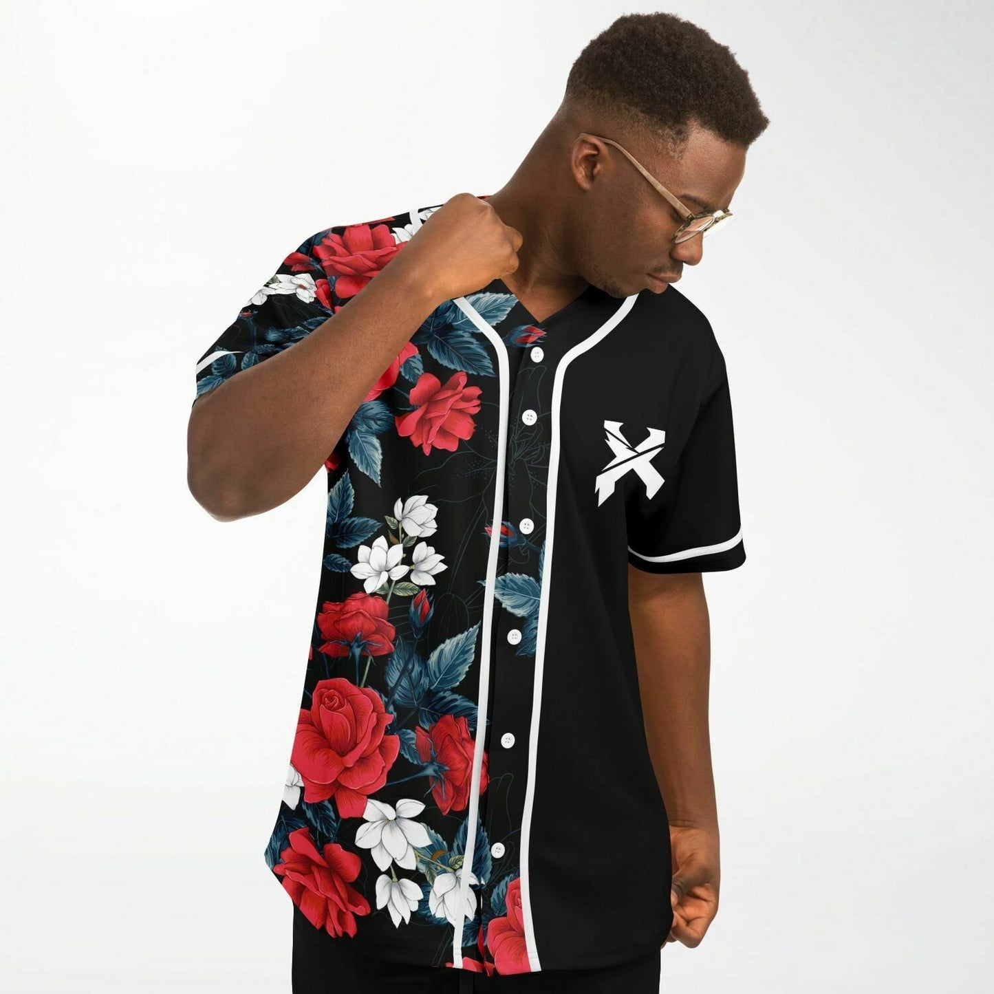 Joshua red flowers custom jersey