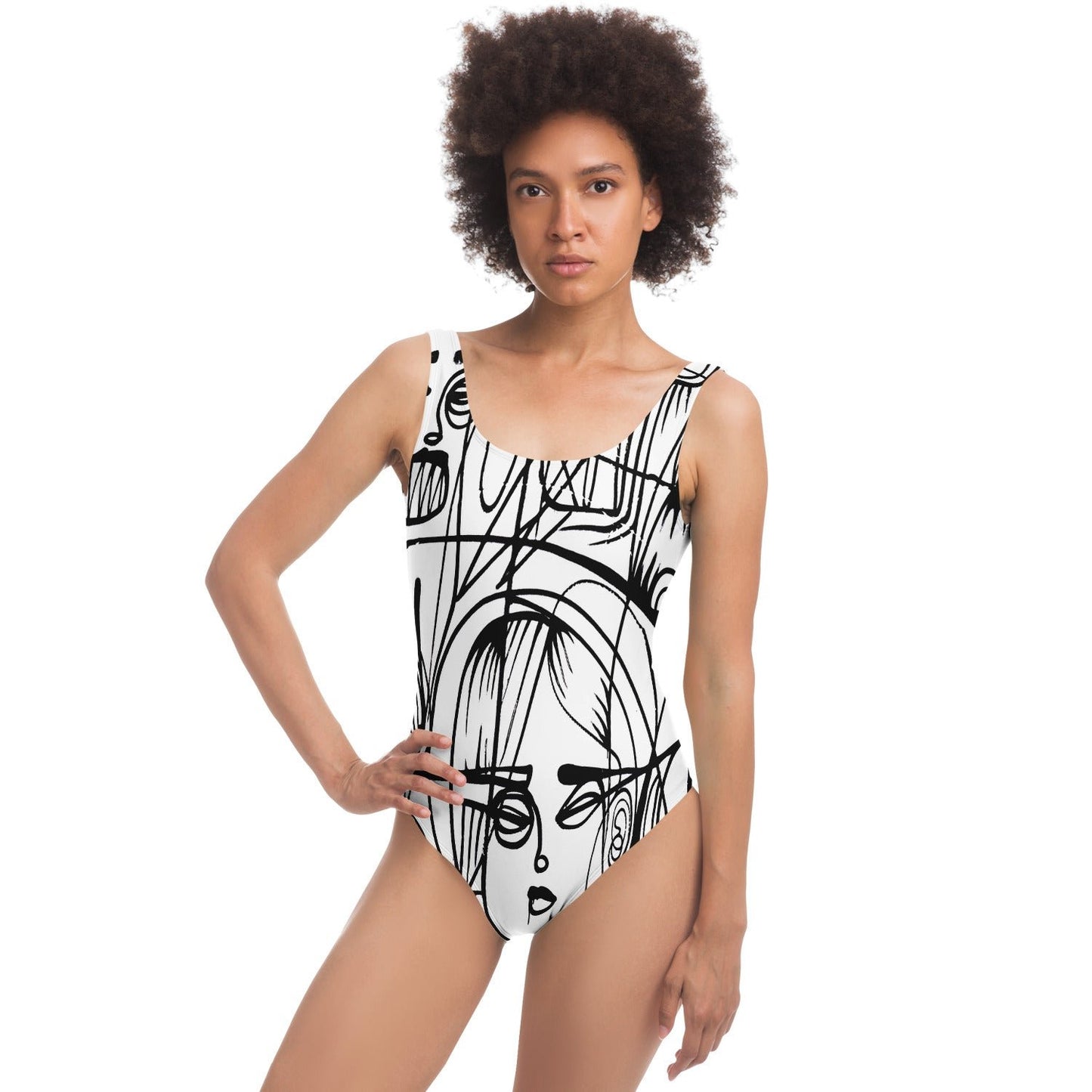 Women Face rave bodysuit