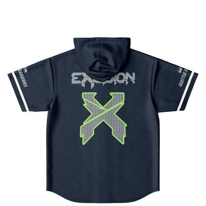 Sea x custom Hooded Baseball Jersey