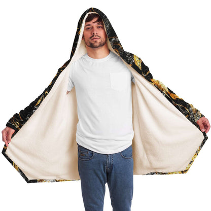 Marbled in gold hooded cloak