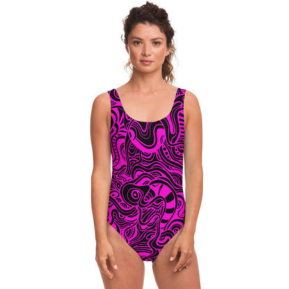 Pink trippy Doddle rave bodysuit
