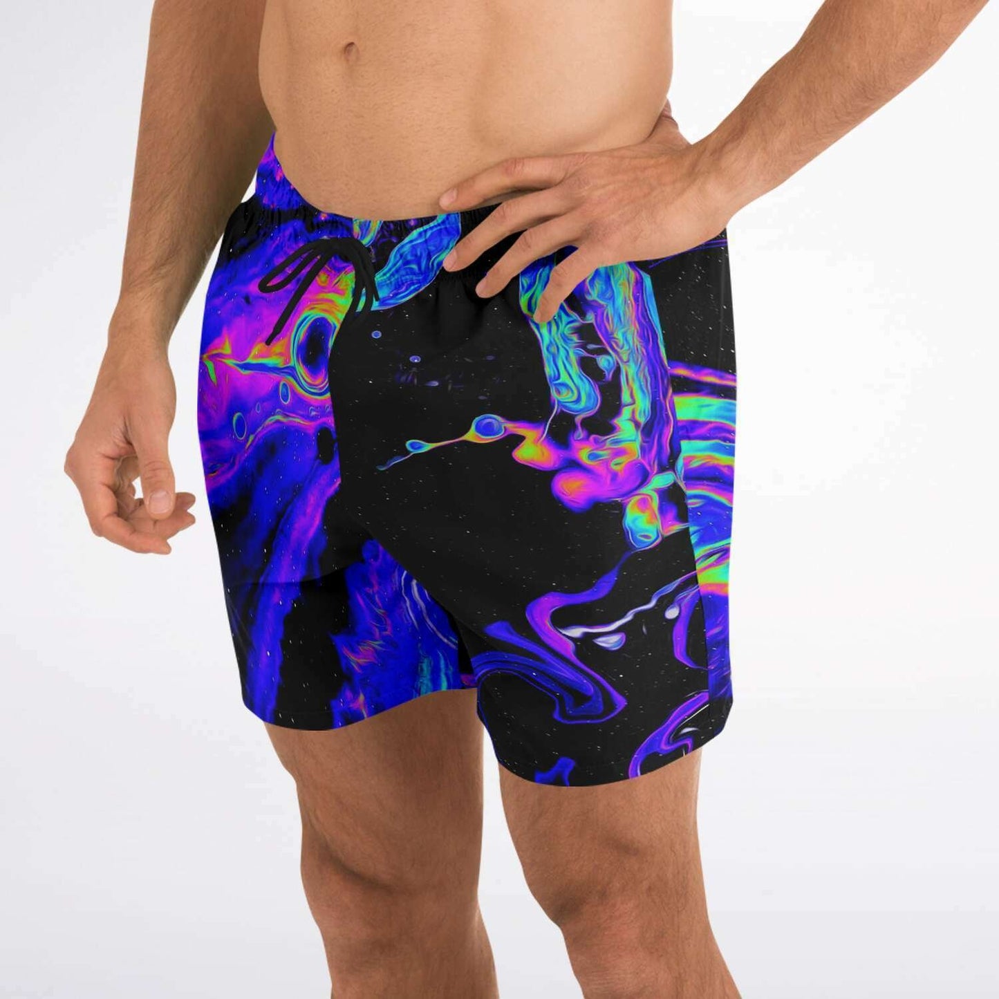 Oil silk swim trunks