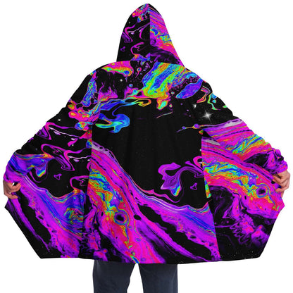 Acid drip hooded cloak
